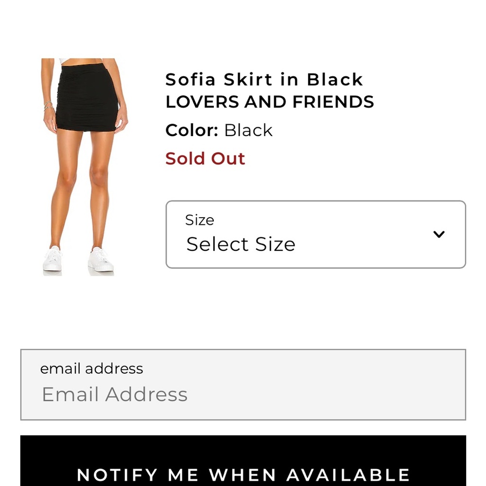 Lovers + Friends - Sophia Skirt in Black - Size Medium
